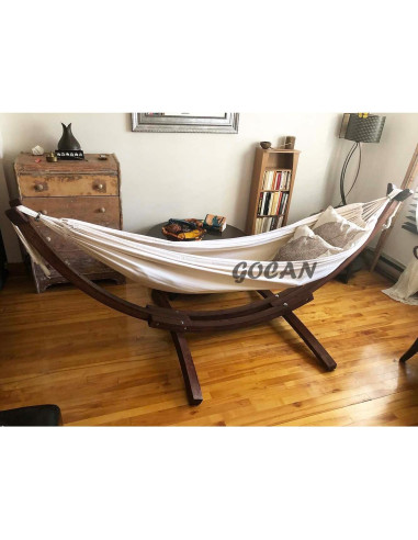 Hamaca Doble GOCAN Beige 330x150cm Carga 226kg