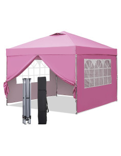 Carpa Plegable GDY 3 Alturas 10x10 con Paredes Laterales Rosa