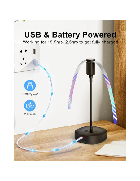 Ventilador de Mesa Edvision KW35 Recargable 2000mAh Flexible