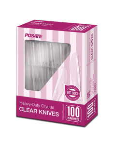 Cuchillos Desechables Transparentes POSATE - 100 Unidades