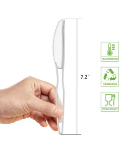 Cuchillos Desechables Transparentes POSATE - 100 Unidades 2