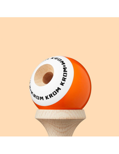 Kendama KROM POP LOL Naranja - Madera Alta Calidad - Para Todos