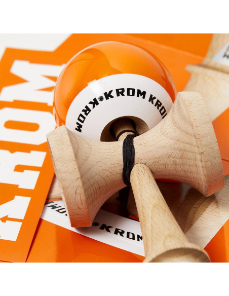 Kendama KROM POP LOL Naranja - Madera Alta Calidad - Para Todos