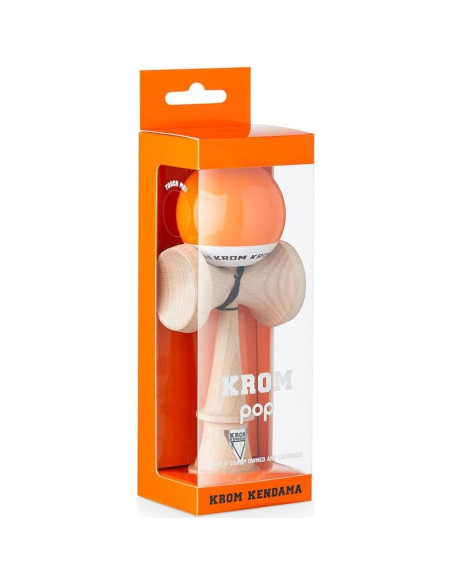 Kendama KROM POP LOL Naranja - Madera Alta Calidad - Para Todos