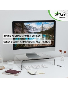 Soporte para Monitor Acrílico AMT 40.6x19.1 cm 22.68 kg 2