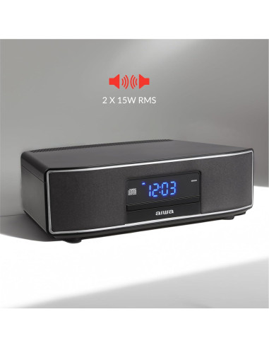 Altavoz AIWA Exos-5 30W RMS Bluetooth CD Radio FM Negro