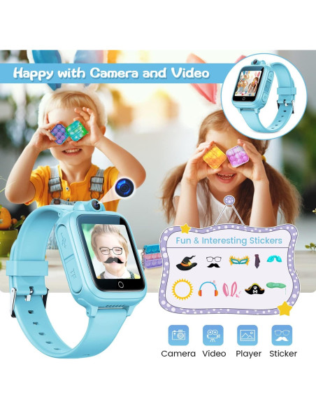 Reloj Inteligente para Niños Awatty S9 Azul con Juegos y Cámara