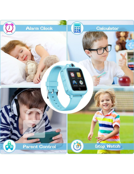 Reloj Inteligente para Niños Awatty S9 Azul con Juegos y Cámara