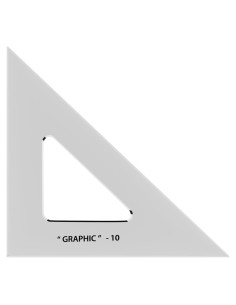 Regla Triangular ALVIN 25,4 cm 45/90 Grados Acrílica