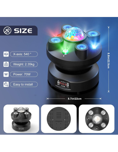 Luces de Fiesta DJ Strobe Warmdance 3 en 1 RGBW 540