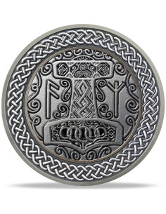 Moneda Conmemorativa Vikinga Thor con Soporte y Tarjeta 2