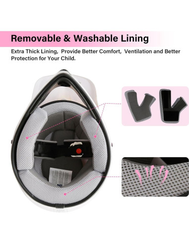 Casco Integral TCT-MOTORPARTS Niños ATV Rosa Mediano