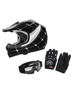 Casco Motocross XFMT DOT Niños Arañas Negras Pequeño