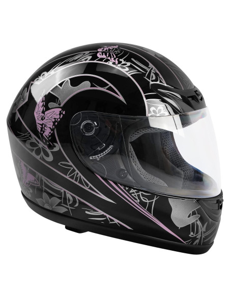 Casco TCMT Full Face Mariposa Rosa Blanca Adulto 59-60 cm