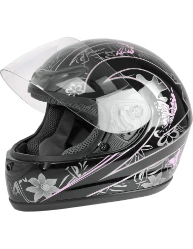 Casco TCMT Full Face Mariposa Rosa Blanca Adulto 59-60 cm
