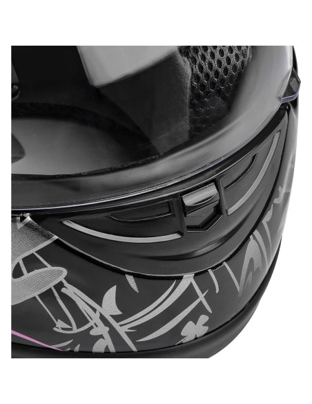 Casco TCMT Full Face Mariposa Rosa Blanca Adulto 59-60 cm