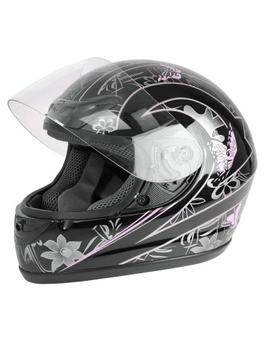 Casco TCMT Mariposa Negra XL Certificado DOT Motociclismo