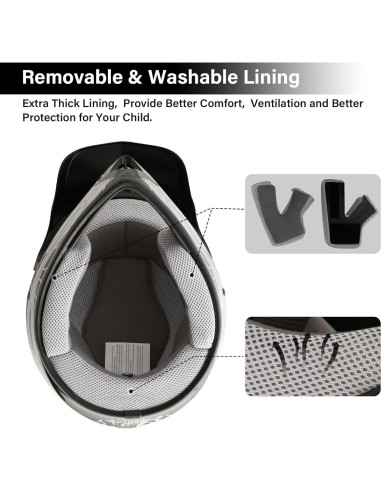 Casco Integral TCT-MOTORPARTS Niños Motocross Calavera Negra