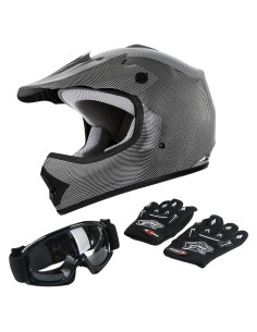 Casco de Motocross TCT-MOTORPARTS X-Large Niños Fibra Carbono