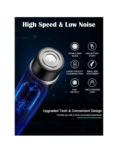 Afeitadora Eléctrica Mini Taanimo Recargable USB Unisex Negra