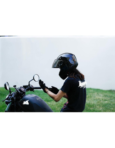 Casco TCMT Full Face Negro Brillante DOT para Motocross