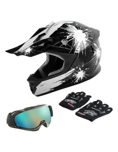 Casco Integral TCT-MOTORPARTS Niños Motocross Negro Grande