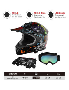 Casco de Motocross TCT-MOTORPARTS Niños Mediano Negro Graffiti 2