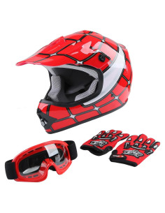 Casco de Motocicleta TCT-MOTORPARTS X-Large Araña Roja