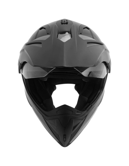 Casco de Motocicleta TCT-MOTORPARTS Grande Negro Doble Visera