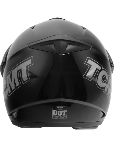 Casco de Motocicleta TCT-MOTORPARTS Grande Negro Doble Visera