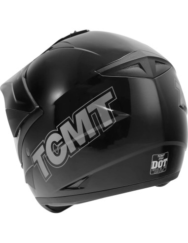 Casco de Motocicleta TCT-MOTORPARTS Grande Negro Doble Visera