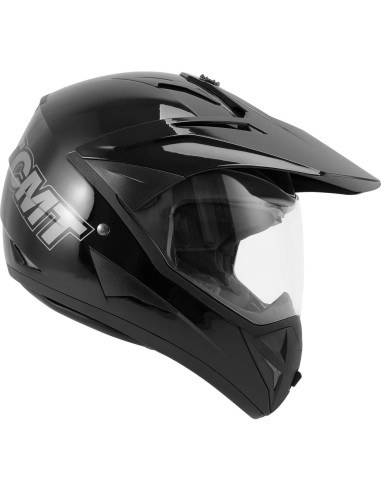 Casco de Motocicleta TCT-MOTORPARTS Grande Negro Doble Visera