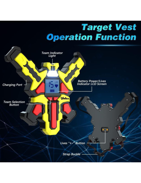 Conjunto de 4 Pistolas Láser Recargables VATOS con Chalecos