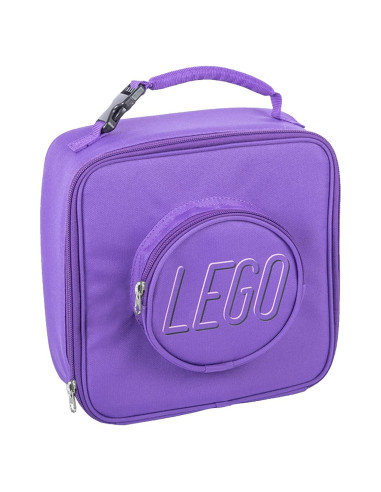 Bolsa de Almuerzo LEGO Brick Morada 20x20 cm Aislada