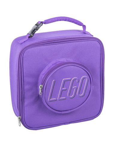 Bolsa de Almuerzo LEGO Brick Morada 20x20 cm Aislada