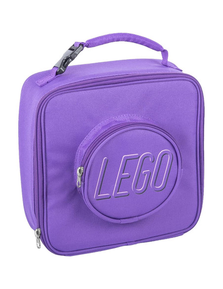 Bolsa de Almuerzo LEGO Brick Morada 20x20 cm Aislada