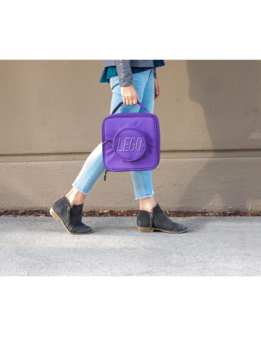 Bolsa de Almuerzo LEGO Brick Morada 20x20 cm Aislada