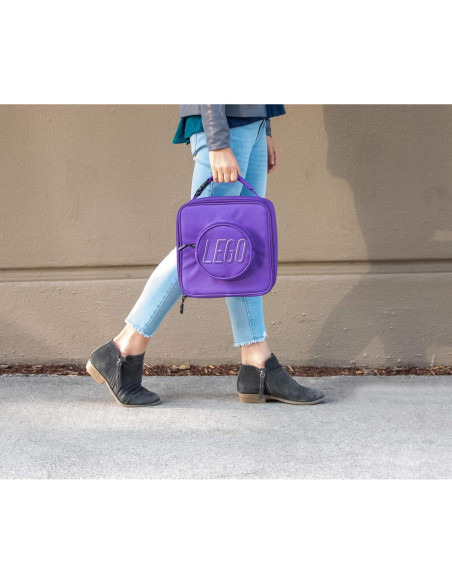 Bolsa de Almuerzo LEGO Brick Morada 20x20 cm Aislada