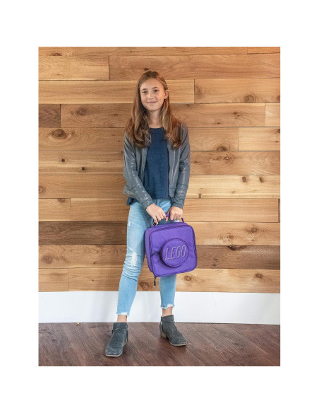 Bolsa de Almuerzo LEGO Brick Morada 20x20 cm Aislada