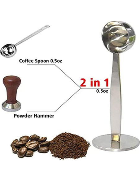 Cucharada Medidora de Café Espresso LOVPLAY 2-en-1 Acero Inoxidable