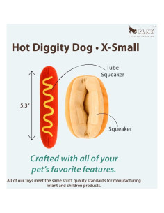 Juguete de Peluche para Perros P.L.A.Y. Hot Dog XS 2
