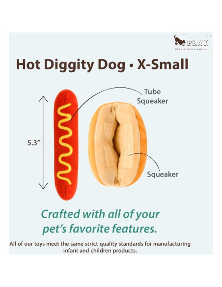 Juguete de Peluche para Perros P.L.A.Y. Hot Dog XS