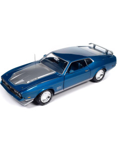 Coche Diecast 1971 Mach 1 Azul Metálico Auto World AMM1335 2