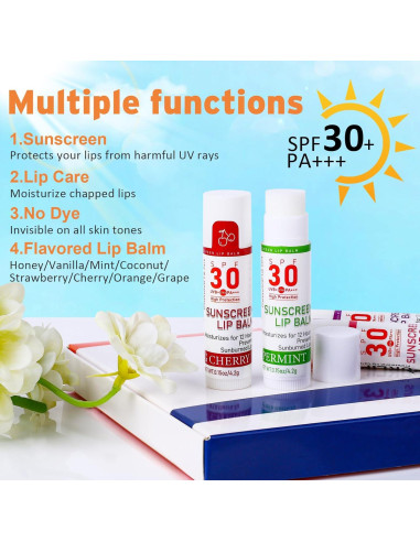 Bálsamo Labial SPF 30 VISRIE - Paquete de 16 Tubos Hidratantes