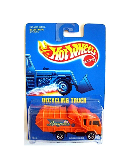 Camión de Reciclaje Hot Wheels 143 Escala 7,62 cm Metal