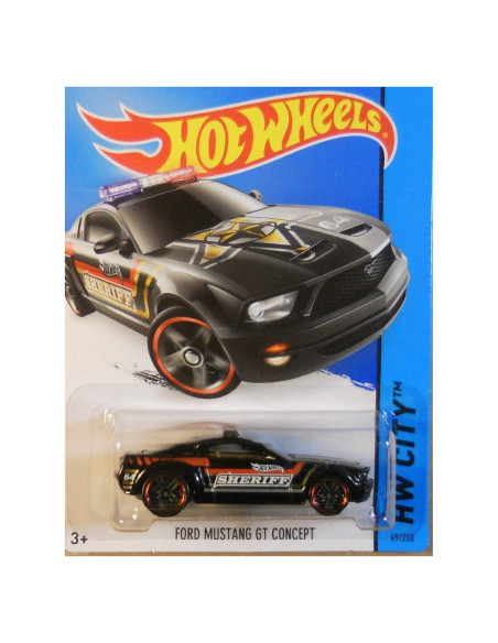 Coche de Policía Hot Wheels Ford Mustang GT 1:64 Negro