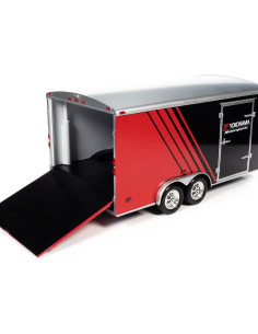 Remolque Cerrado Auto World 1/18 Yokohama Negro/Rojo 2