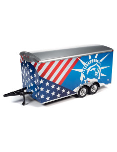 Remolque Cerrado Diecast Muscle Americano 1:18 Rojo-Blanco-Azul