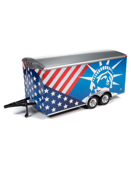 Remolque Cerrado Diecast Muscle Americano 1:18 Rojo-Blanco-Azul