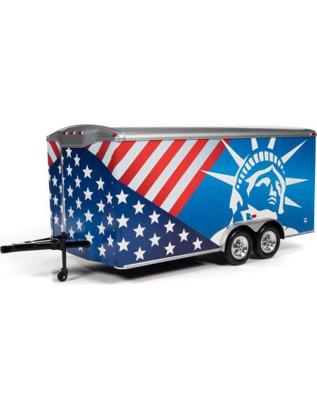 Remolque Cerrado Diecast Muscle Americano 1:18 Rojo-Blanco-Azul